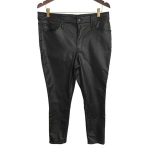 Express Women's Black Coated Modal Blend  Skinny High Rise Pants Jeans Size 14R
